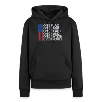 Citations patriotiques américaines, patriotes, patriotes - Sweat à capuche Premium bio Femme - noir - Devant - Julia (174cm)