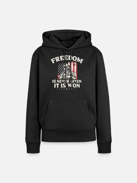 Citations patriotiques américaines, patriotes, patriotes - Sweat à capuche Premium bio Femme - noir