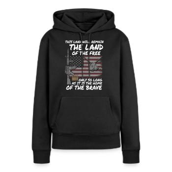 Citations patriotiques américaines, patriotes, patriotes - Sweat à capuche Premium bio Femme - noir - Devant - Julia (174cm)
