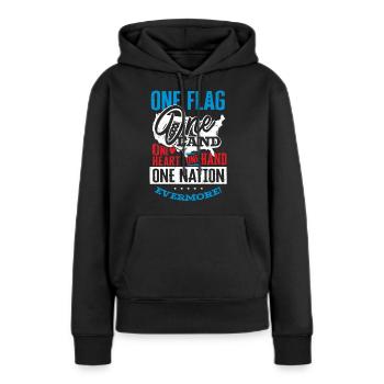 Citations patriotiques américaines, patriotes, patriotes - Sweat à capuche Premium bio Femme - noir - Devant - Julia (174cm)
