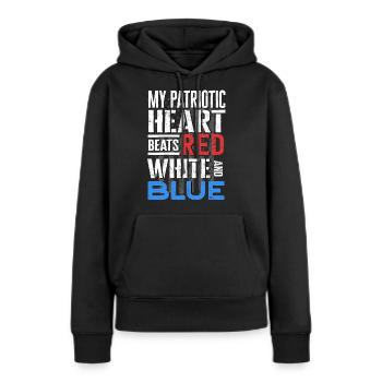 Citations patriotiques américaines, patriotes, patriotes - Sweat à capuche Premium bio Femme - noir - Devant - Julia (174cm)
