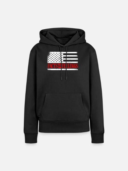 US-Flagge, Fakten Über Gefühle - Frauen Premium Bio Hoodie - Schwarz