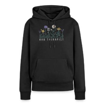 Thérapeute floral - Sweat à capuche Premium bio Femme - noir - Devant - Julia (174cm)