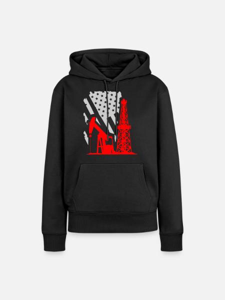 US-Ölfeld, Ölfeldarbeiter - Frauen Premium Bio Hoodie - Schwarz
