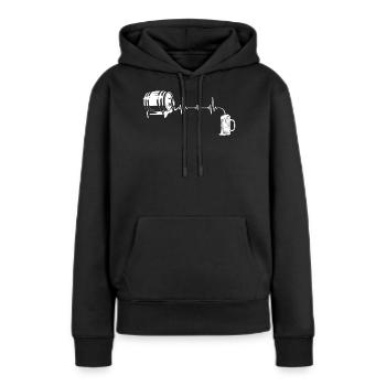 Amateur de bière, buveur de bière, brasseur, brasseur - Sweat à capuche Premium bio Femme - noir - Devant - Julia (174cm)