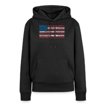 US-Nationalparks, Nationalpark, Denali, Redwood - Frauen Premium Bio Hoodie - Schwarz - Vorne - Julia (174cm)