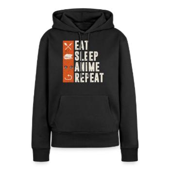 Schlaf Anime Wiederholen - Frauen Premium Bio Hoodie - Schwarz - Vorne - Julia (174cm)