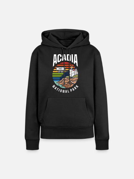 Acadia-Nationalpark - Frauen Premium Bio Hoodie - Schwarz