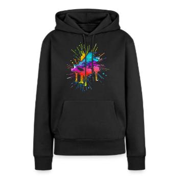 Piano, Pianist - Frauen Premium Bio Hoodie - Schwarz - Vorne - Julia (174cm)
