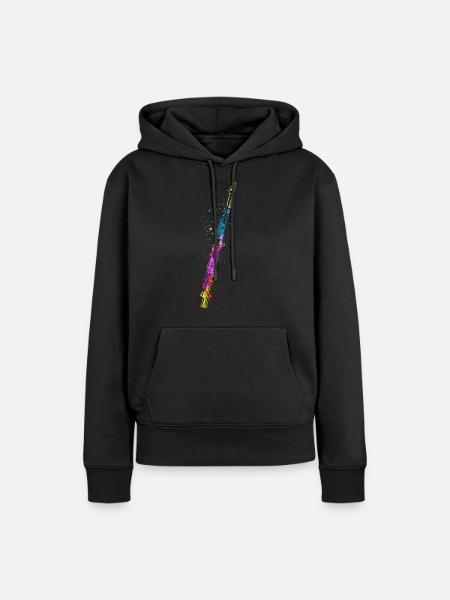 Flöte, Flöte spielen, - Frauen Premium Bio Hoodie - Schwarz