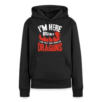 Course de bateaux-dragons, bateaux-dragons - Sweat à capuche Premium bio Femme - noir - Devant - Julia (174cm)
