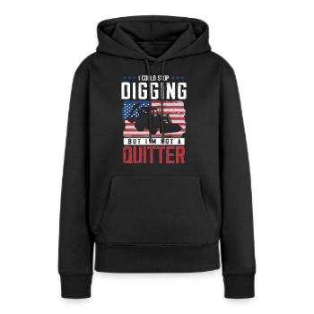 Baggerfahrer, Grabe Sachen Aus - Frauen Premium Bio Hoodie - Schwarz - Vorne - Julia (174cm)