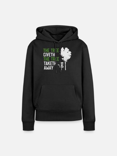 Discgolf, Discgolf-Baum - Frauen Premium Bio Hoodie - Schwarz