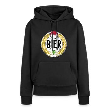 Houblon, Malt & Franconie -Bière- - Sweat à capuche Premium bio Femme - noir - Devant - Julia (174cm)