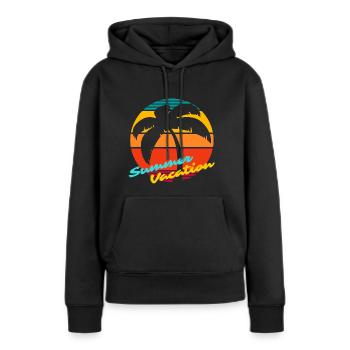 SOMMERURLAUB - Frauen Premium Bio Hoodie - Schwarz - Vorne - Julia (174cm)