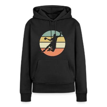 Handball handballeur cadeau homme sport hand - Sweat à capuche Premium bio Femme - noir - Devant - Julia (174cm)