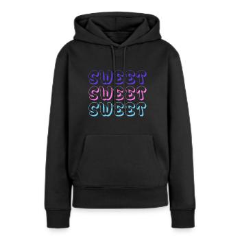 Sweet Design Colors - Sweat à capuche Premium bio Femme - noir - Devant - Julia (174cm)
