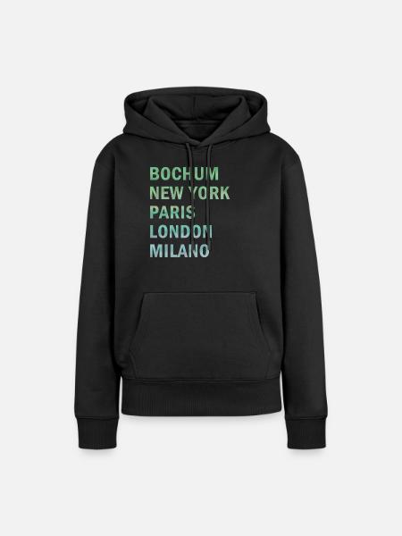Metropole Bochum - Frauen Premium Bio Hoodie - Schwarz