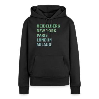 Metropole Heidelberg - Frauen Premium Bio Hoodie - Schwarz - Vorne - Julia (174cm)