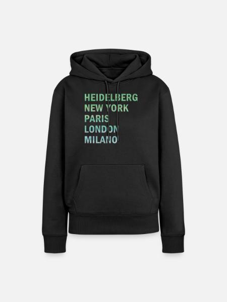 Metropole Heidelberg - Frauen Premium Bio Hoodie - Schwarz