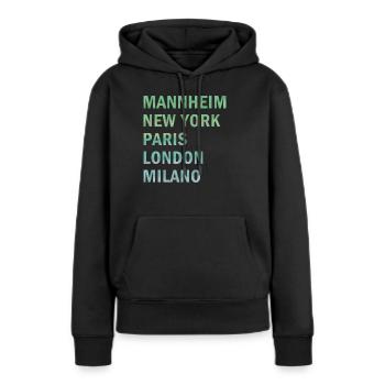Metropole Mannheim - Frauen Premium Bio Hoodie - Schwarz - Vorne - Julia (174cm)