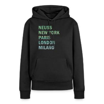 Metropole Neuss - Frauen Premium Bio Hoodie - Schwarz - Vorne - Julia (174cm)