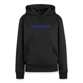 Barcelone - Sweat à capuche Premium bio Femme - noir - Devant - Julia (174cm)