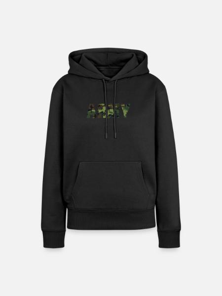 Militär - Frauen Premium Bio Hoodie - Schwarz
