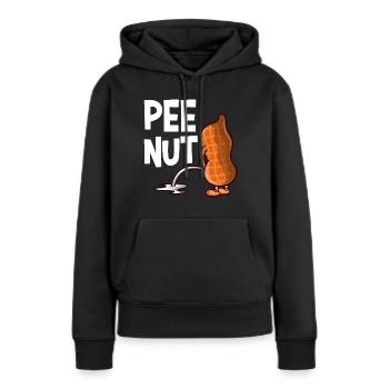 PeePeenut Pee Nut drôle d'arachide - Sweat à capuche Premium bio Femme - noir - Devant - Julia (174cm)