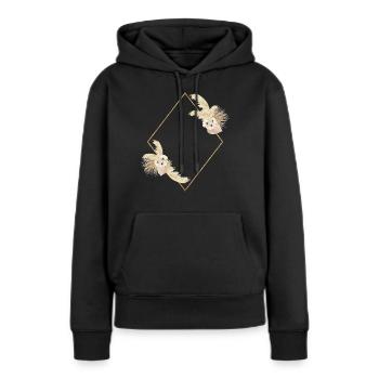 Pampasgras Raute Design Idee - Frauen Premium Bio Hoodie - Schwarz - Vorne - Julia (174cm)