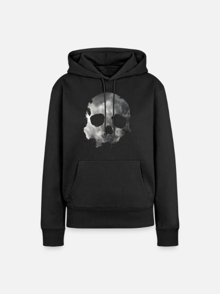 Schädel - Frauen Premium Bio Hoodie - Schwarz