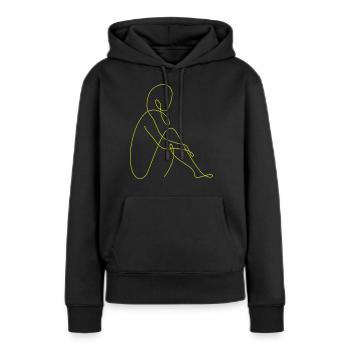 Line Art weibliche Silhouette Weibliche Gesichter Gesicht - Frauen Premium Bio Hoodie - Schwarz - Vorne - Julia (174cm)