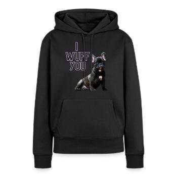 i wUFF yOU - Frauen Premium Bio Hoodie - Schwarz - Vorne - Julia (174cm)