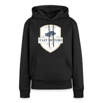 Fast Motors - Frauen Premium Bio Hoodie - Schwarz - Vorne - Julia (174cm)