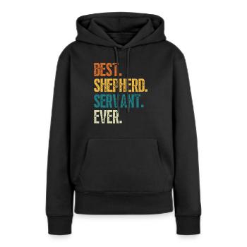 MEILLEUR SERVITEUR BERGER DE TOUS LES TEMPS - Sweat à capuche Premium bio Femme - noir - Devant - Julia (174cm)