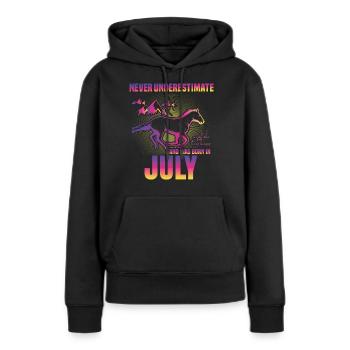 This girl loves horses | July - Women’s Premium Organic Hoodie - black - Front - Julia (174cm)