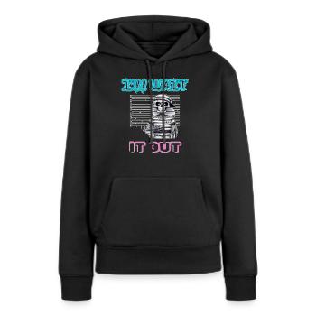 Je vais attendre - Sweat à capuche Premium bio Femme - noir - Devant - Julia (174cm)