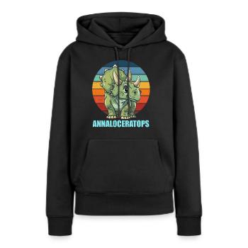 Annaloceratops Anna Triceratops - Frauen Premium Bio Hoodie - Schwarz - Vorne - Julia (174cm)