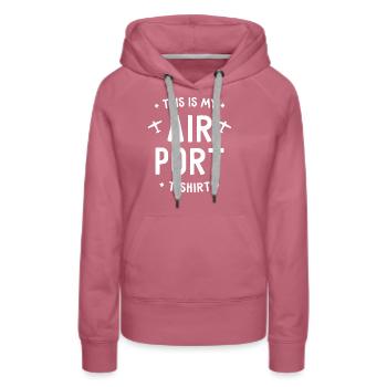 This is my Airport T-Shirt - Flughafen - Flugzeug - Frauen Premium Bio Hoodie - Malve - Vorne - Isabella (175cm)