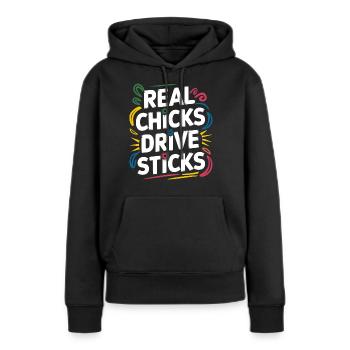 Dictons de voiture pour les femmes avec du style - Sweat à capuche Premium bio Femme - noir - Devant - Julia (174cm)