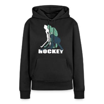 Hockey Hockey-fille Hockey sur gazon Club de hockey - Sweat à capuche Premium bio Femme - noir - Devant - Julia (174cm)