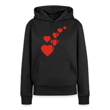 cœur - Sweat à capuche Premium bio Femme - noir - Devant - Julia (174cm)