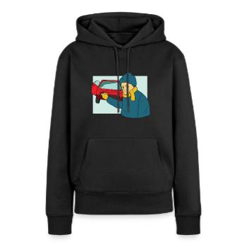 Auto so machen, ich so machen Unfall - Frauen Premium Bio Hoodie - Schwarz - Vorne - Julia (174cm)