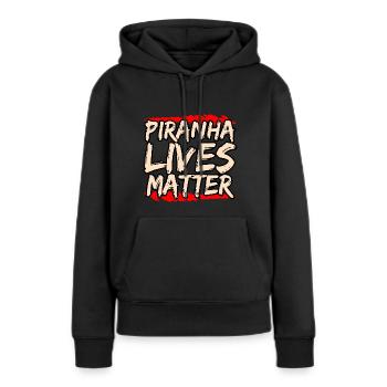 Piranha - Frauen Premium Bio Hoodie - Schwarz - Vorne - Julia (174cm)