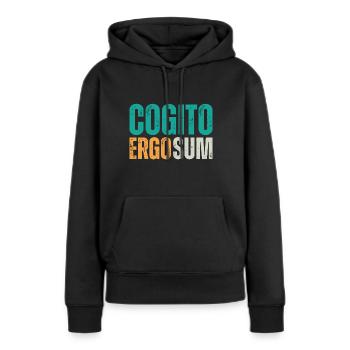 Cogito ergo sum - Latin quote - Women’s Premium Organic Hoodie - black - Front - Julia (174cm)