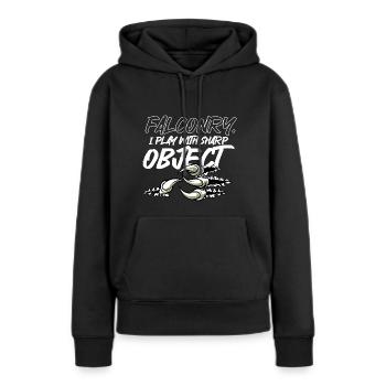 Falknerei Ornithologie Geschenk - Frauen Premium Bio Hoodie - Schwarz - Vorne - Julia (174cm)