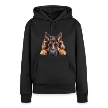 German Sheperd - Frauen Premium Bio Hoodie - Schwarz - Vorne - Julia (174cm)