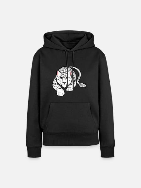 Schneeleopard - Frauen Premium Bio Hoodie - Schwarz