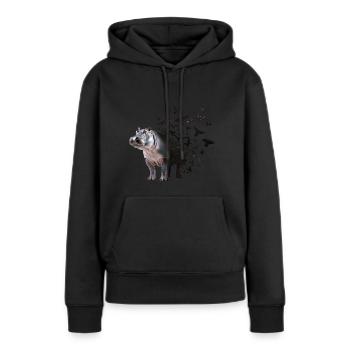 Nilpferd - Frauen Premium Bio Hoodie - Schwarz - Vorne - Julia (174cm)