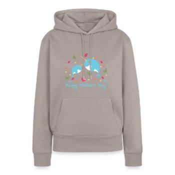 Animal Mom Narval pour la fête des mères - Sweat à capuche Premium bio Femme - taupe - Devant - Julia (174cm)